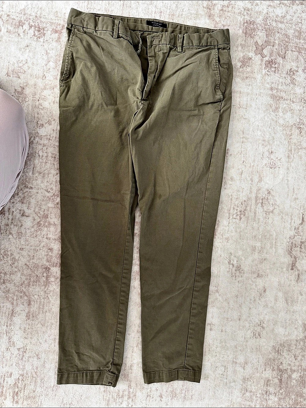 Banana Republic Lived-In Slim Chino Olive Skinny Pants Waist 35x30
